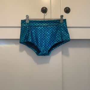Blue Mermaid style hot pants / bikini bottoms / men’s bathing suit brief